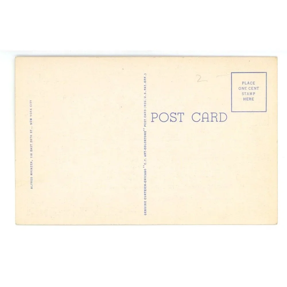 Vintage Postcard Lower Manhattan Governors Island New York‎ City NYC Curteich